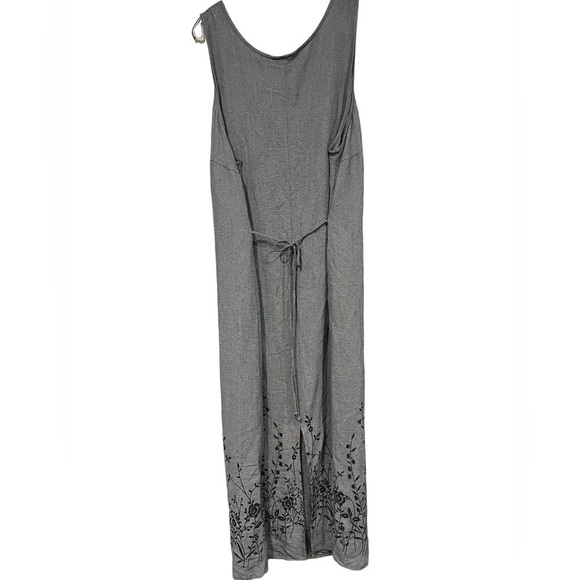 Vintage Gray Straight Michael Taylor Maxi Dress 90s Vibes 2X Sleeveless - Picture 2 of 8